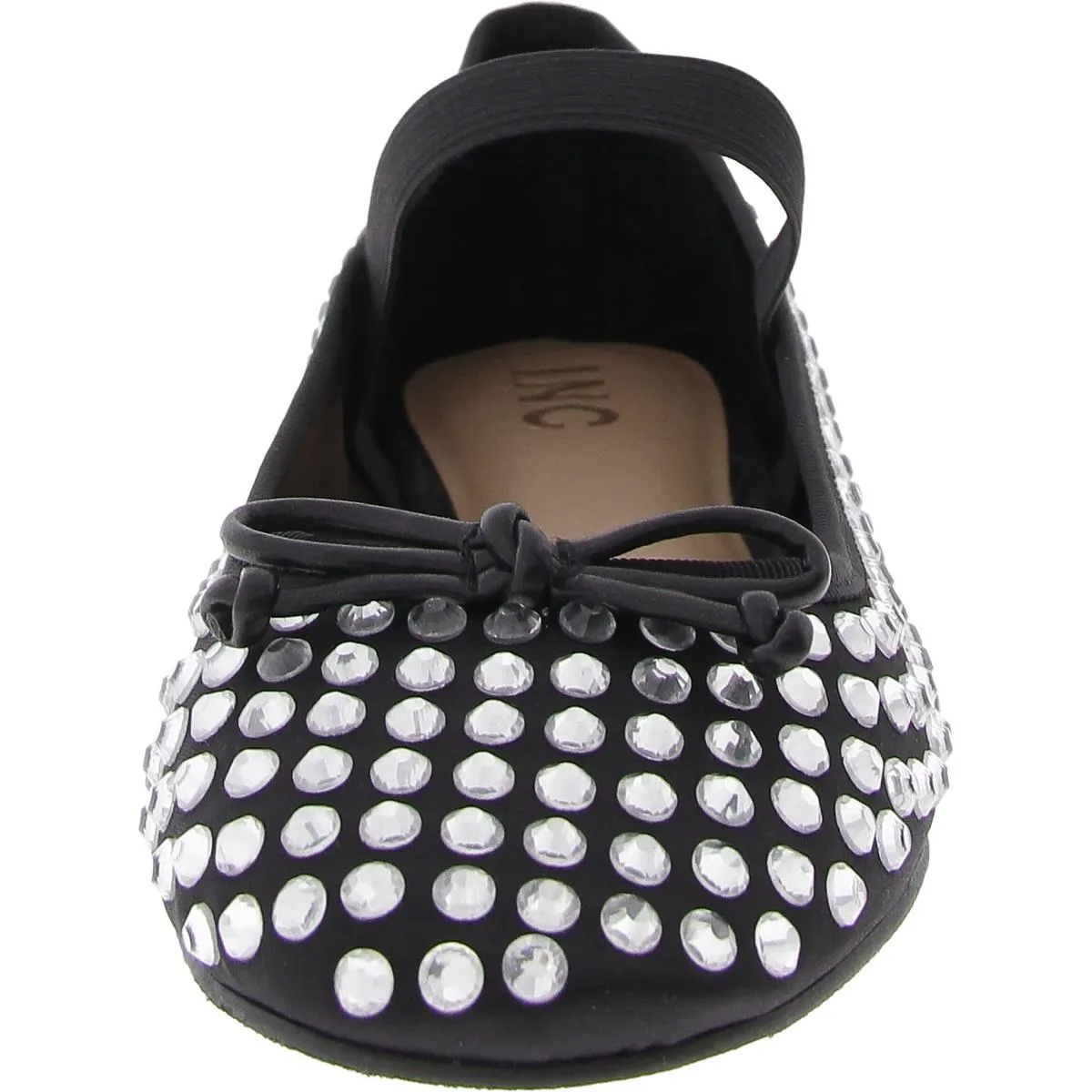EFFIE Womens Satin Rhinestones Ballet Flats