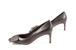Elis Heeled Pump In Black Leather