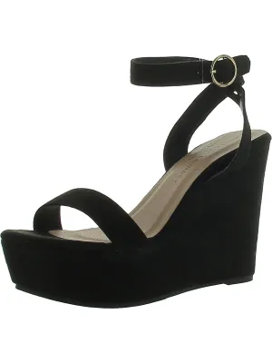 Ellina Womens Faux Suede Platform Wedge Sandals