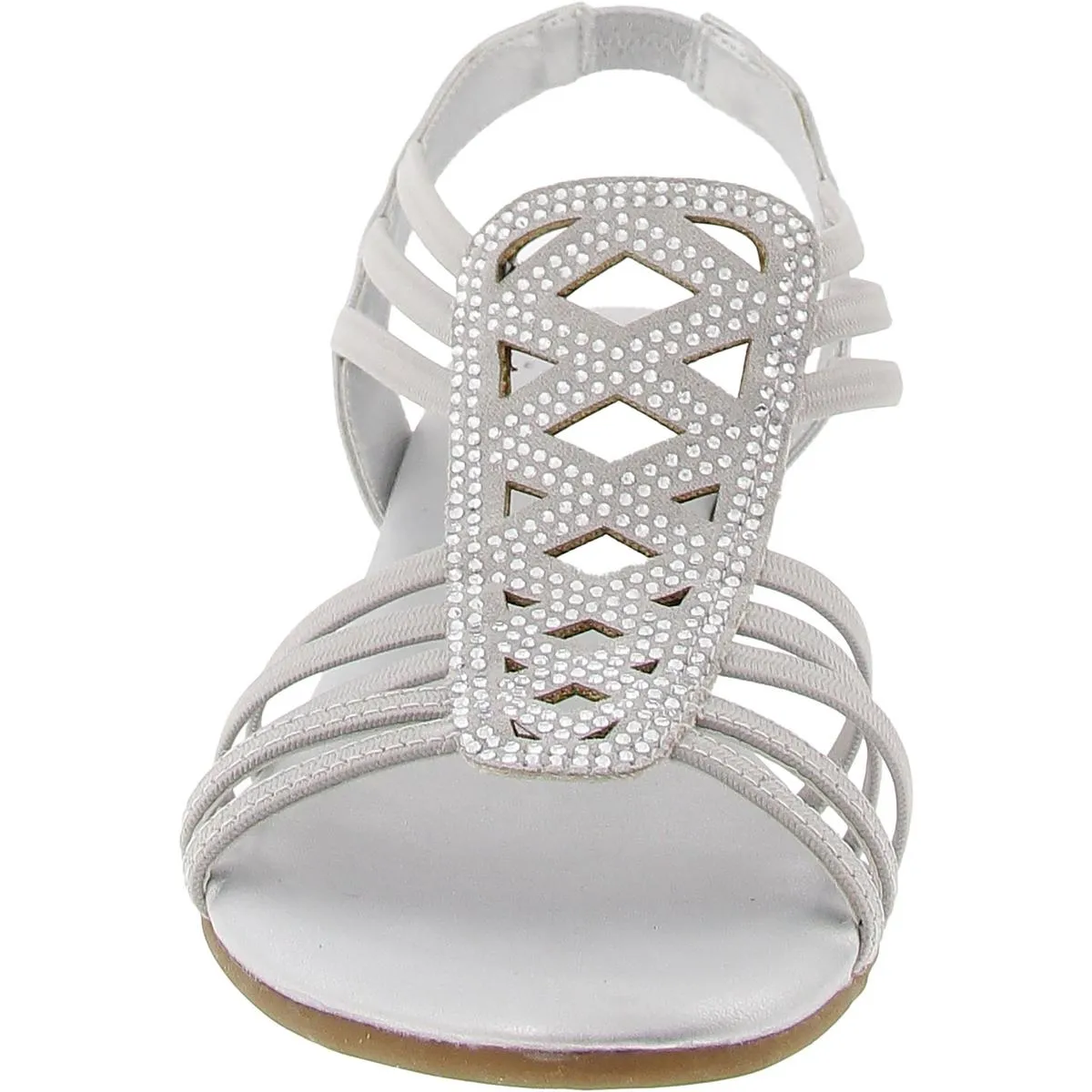 Ellya Womens Rhinestone Manmade Slingback Sandals