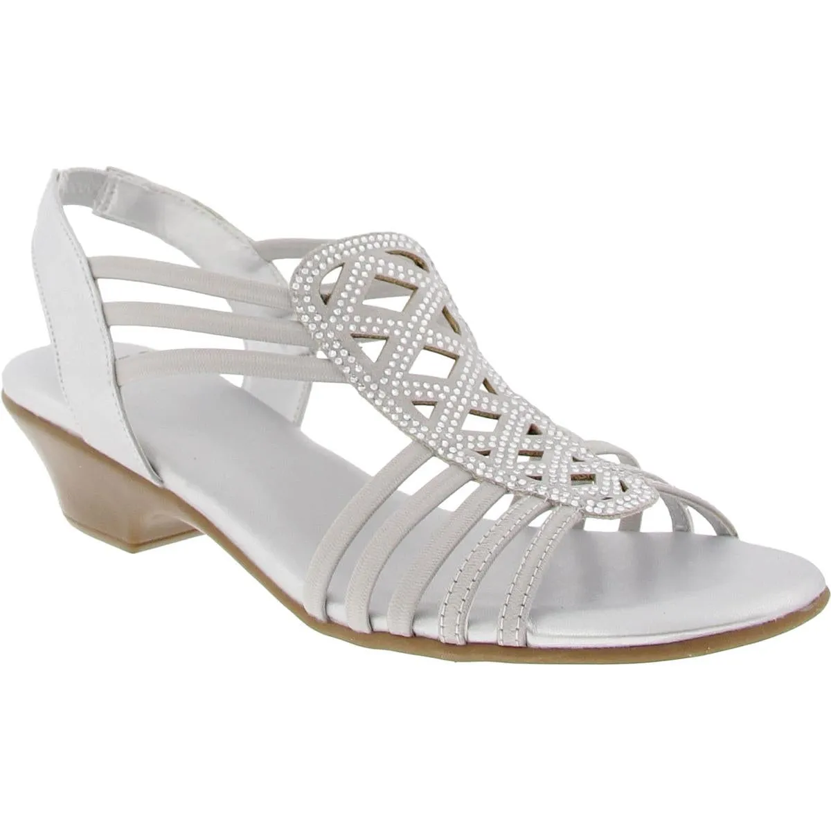 Ellya Womens Rhinestone Manmade Slingback Sandals