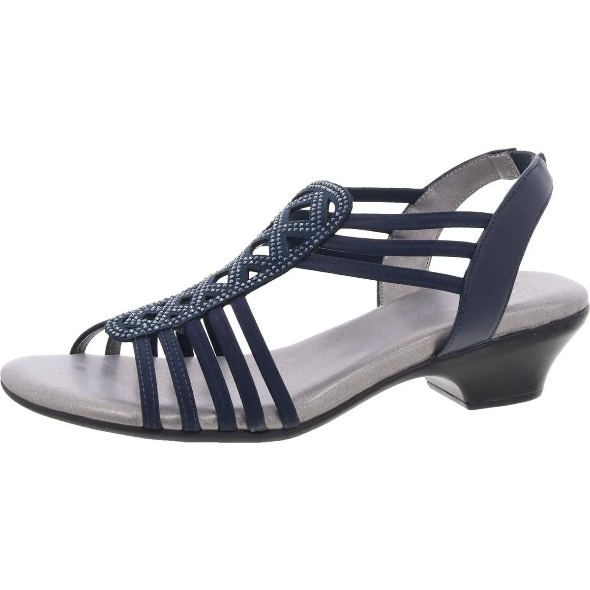 Ellya Womens Rhinestone Manmade Slingback Sandals