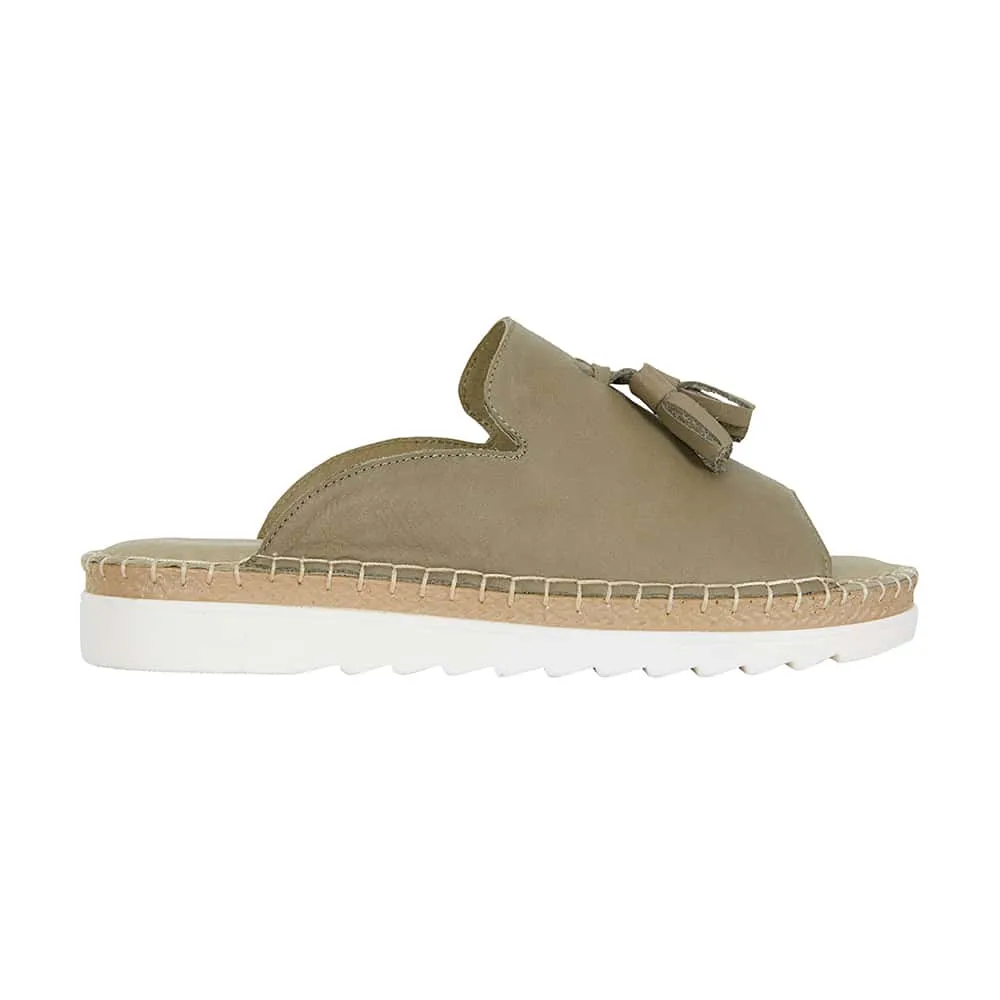 Elsa Sandal in Khaki Leather