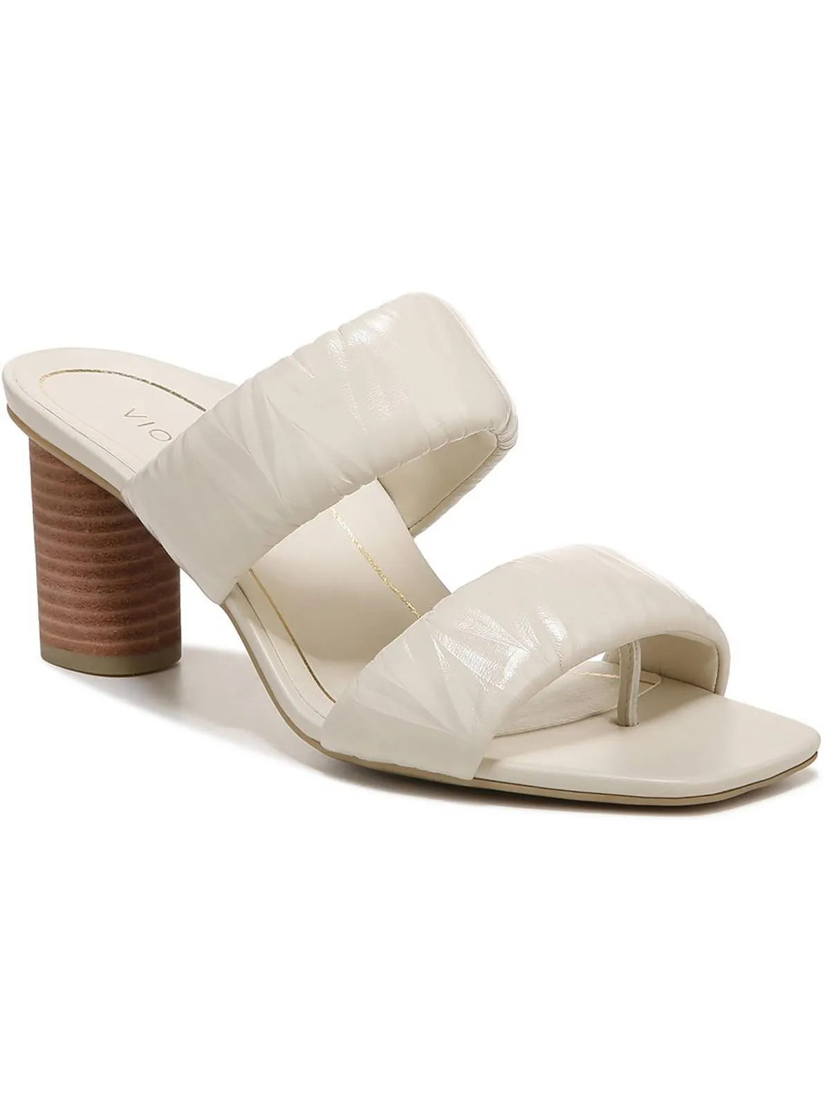 Emaline Womens Leather Slip On Heels