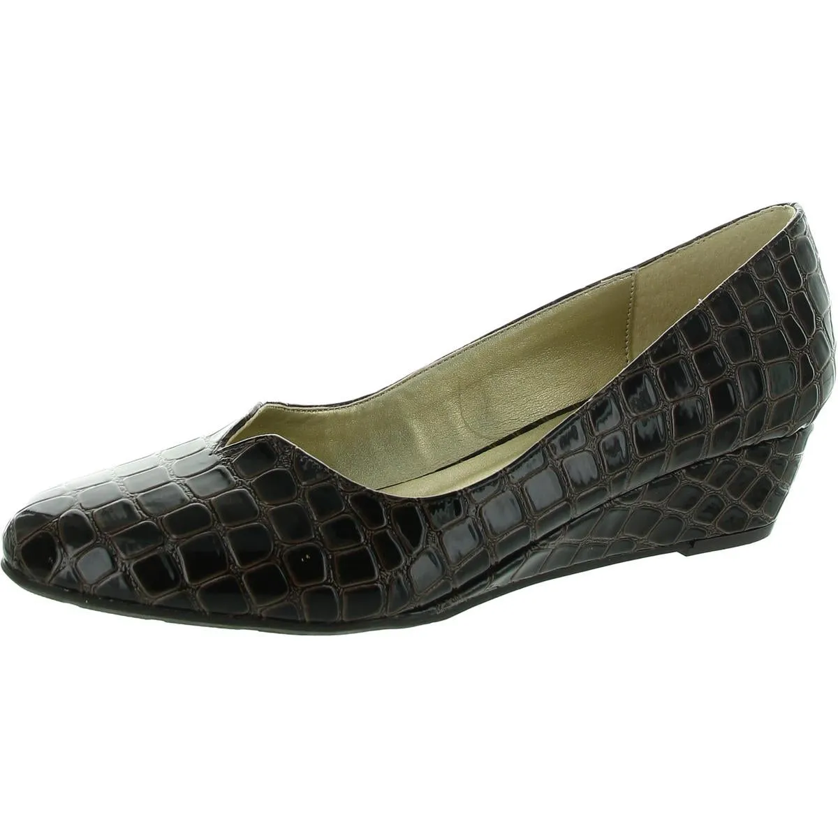 emastine Womens Round Toe Wedge Heels