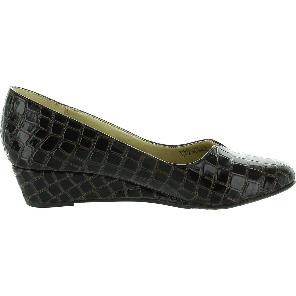 emastine Womens Round Toe Wedge Heels