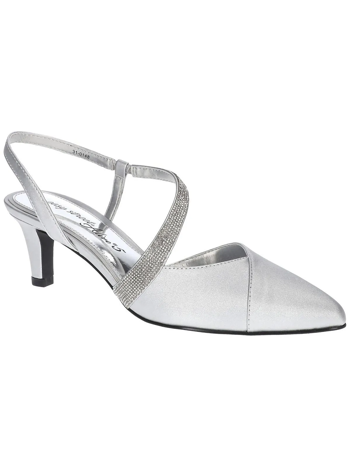 Emerald Womens Satin Rhinestone Pumps