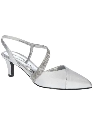 Emerald Womens Satin Rhinestone Pumps