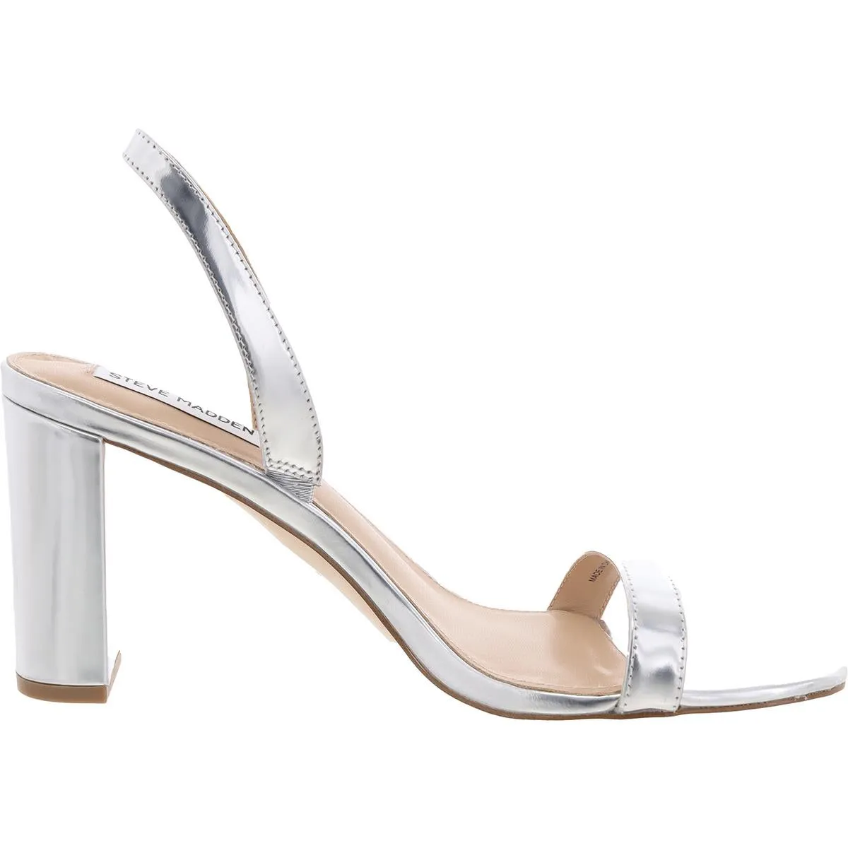 Emilie Womens Metallic Leather Block Heel