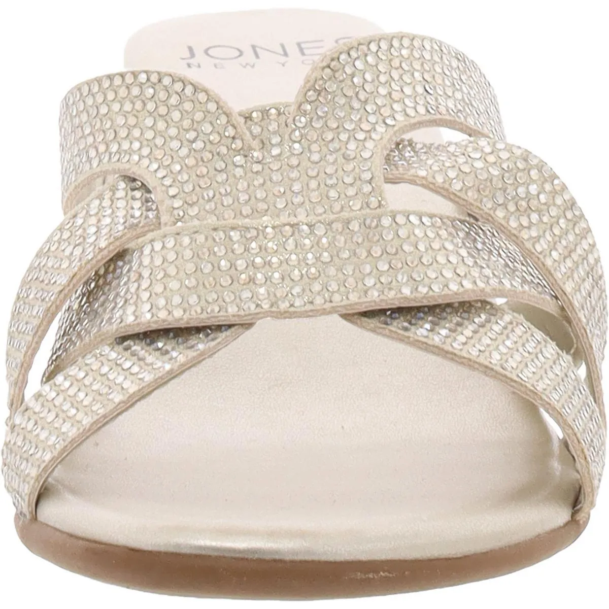 Enny Womens Rhinestone Criss Cross Strappy Sandals