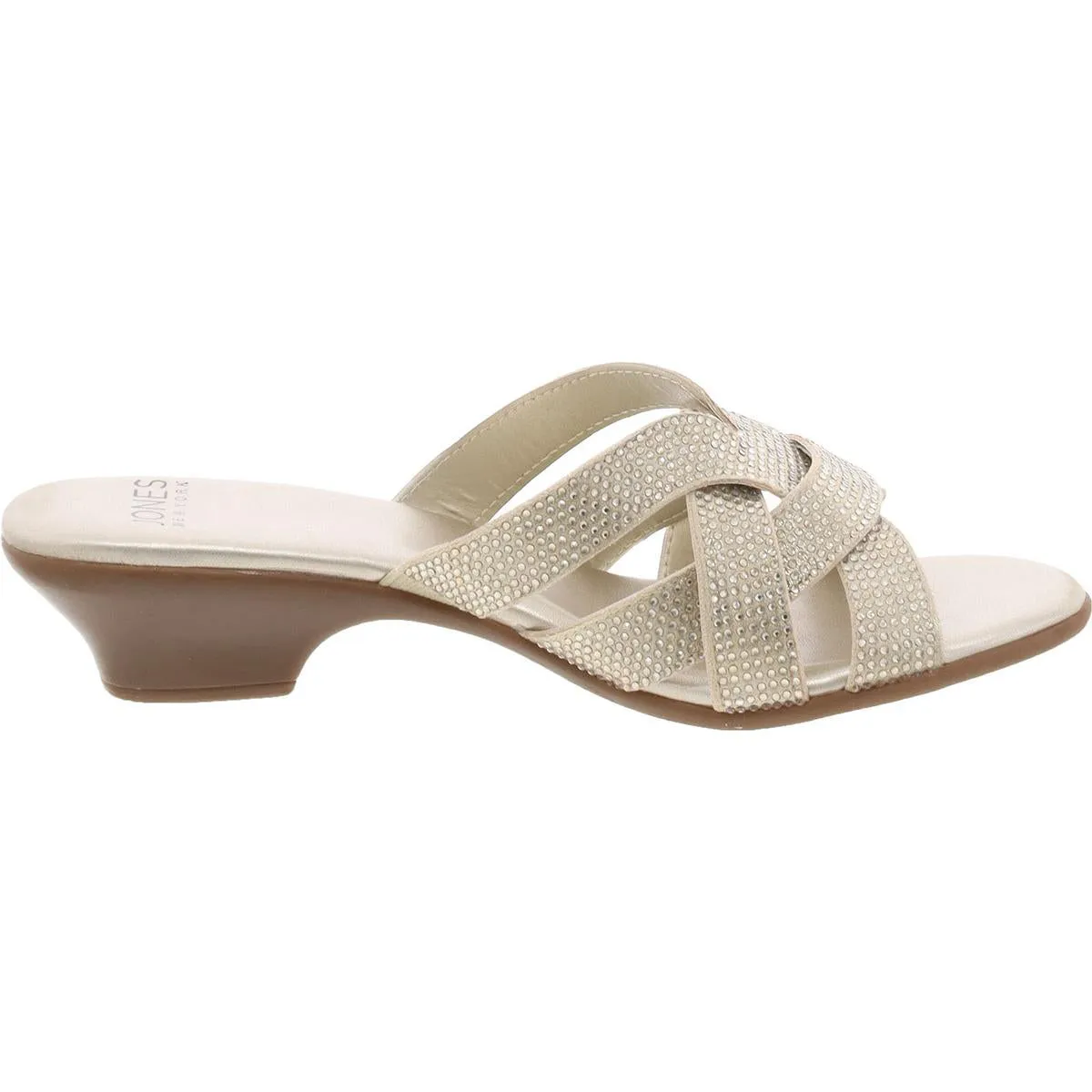 Enny Womens Rhinestone Criss Cross Strappy Sandals