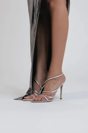 Ettie 105 Stiletto Heel In Silk Silver
