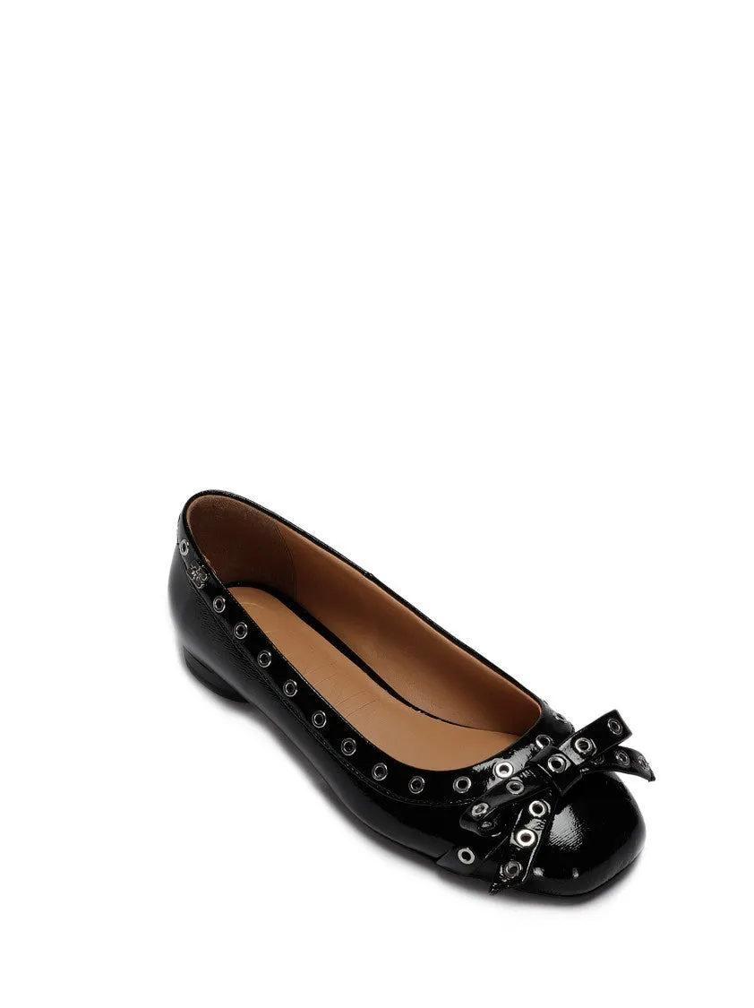 Eyelets Bow Ballerinas