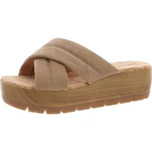 FAITHE Womens Criss-Cross Manmade Wedge Sandals