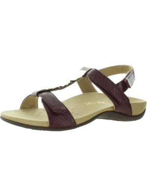Farra Lizard Womens T-Strap Slingback Sandals