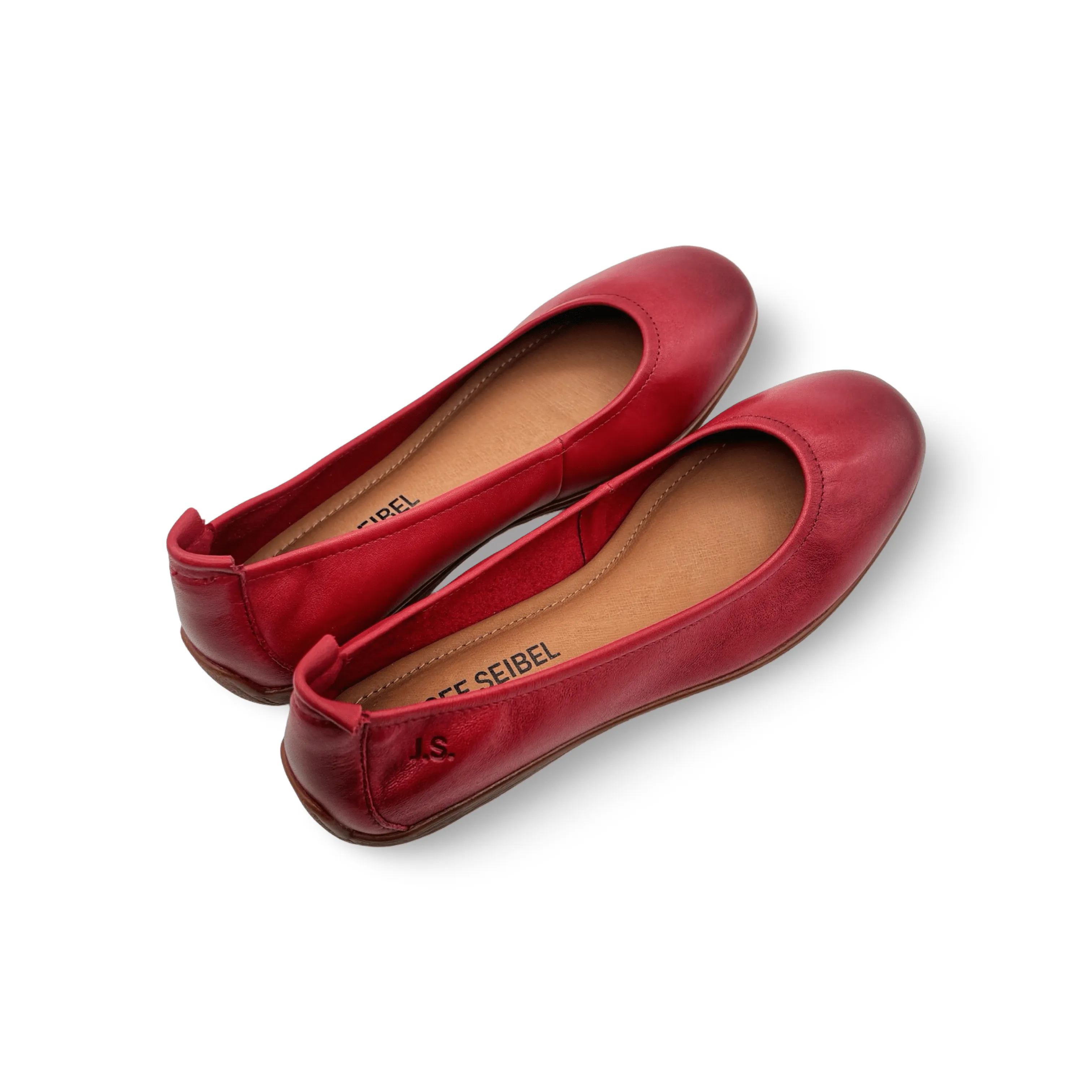 Fenja Red Leather Flat