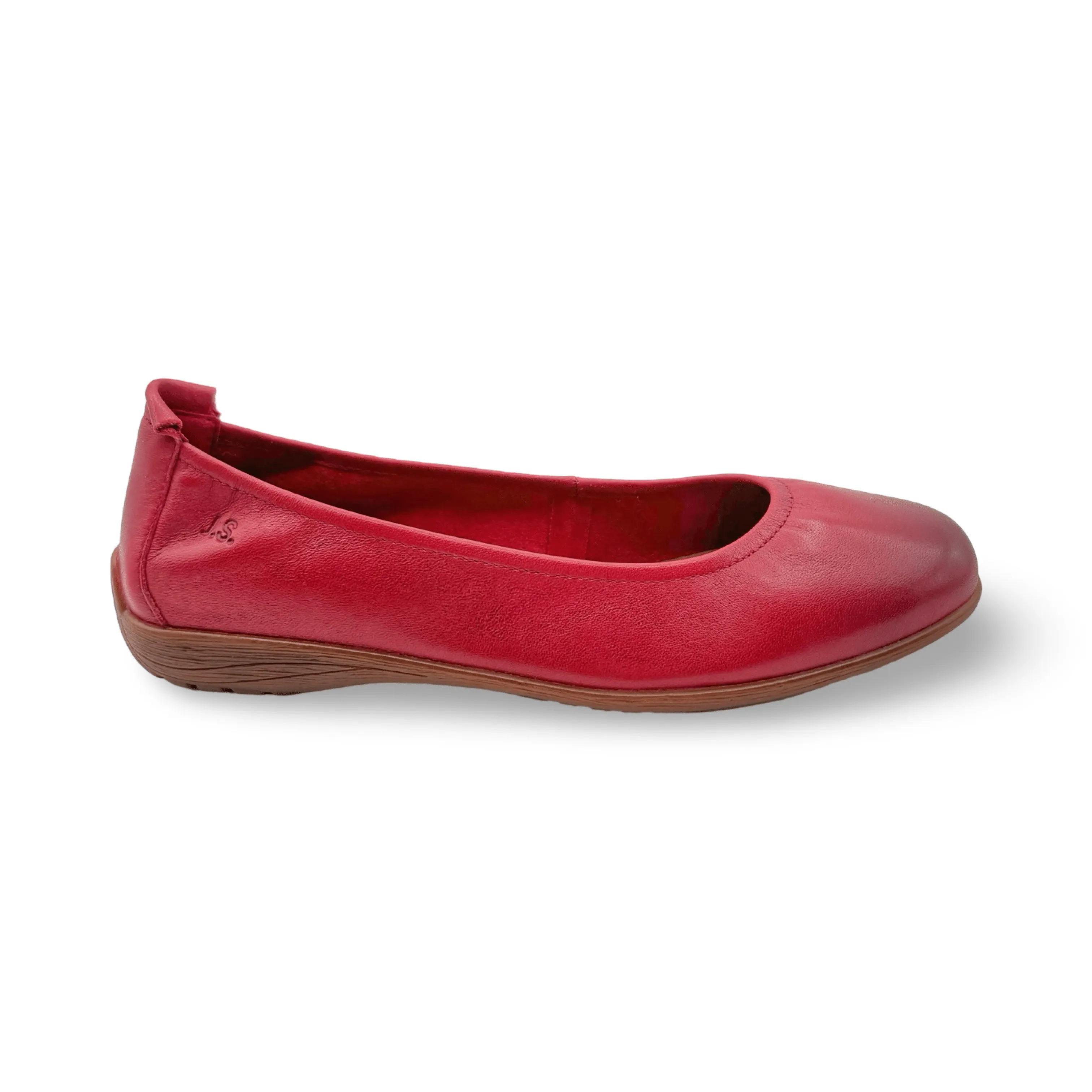 Fenja Red Leather Flat