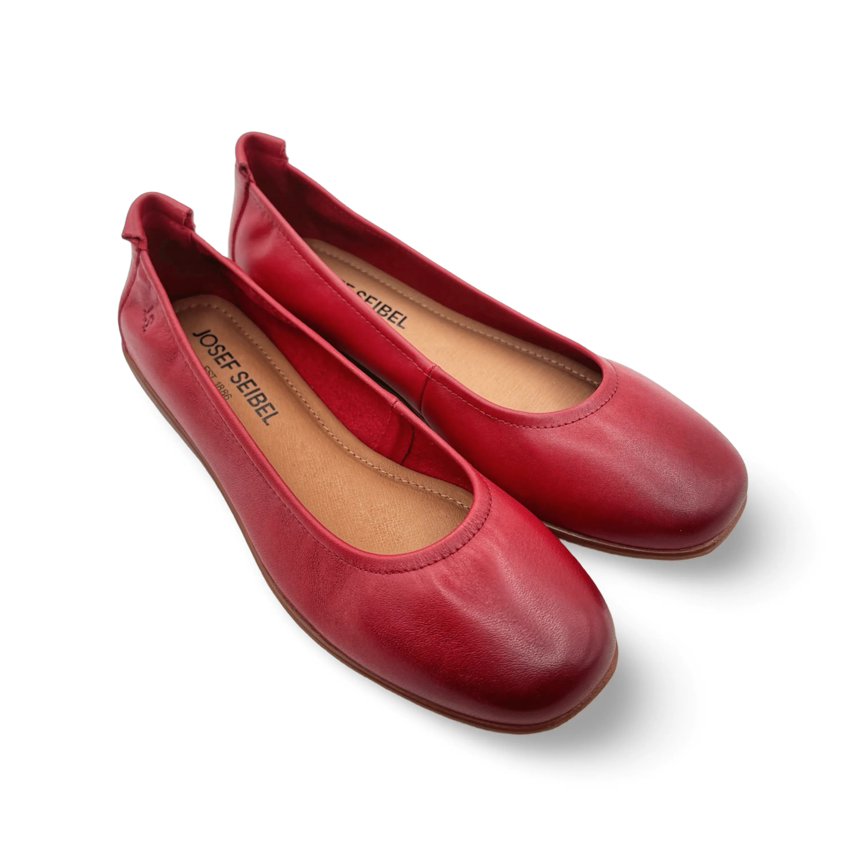 Fenja Red Leather Flat