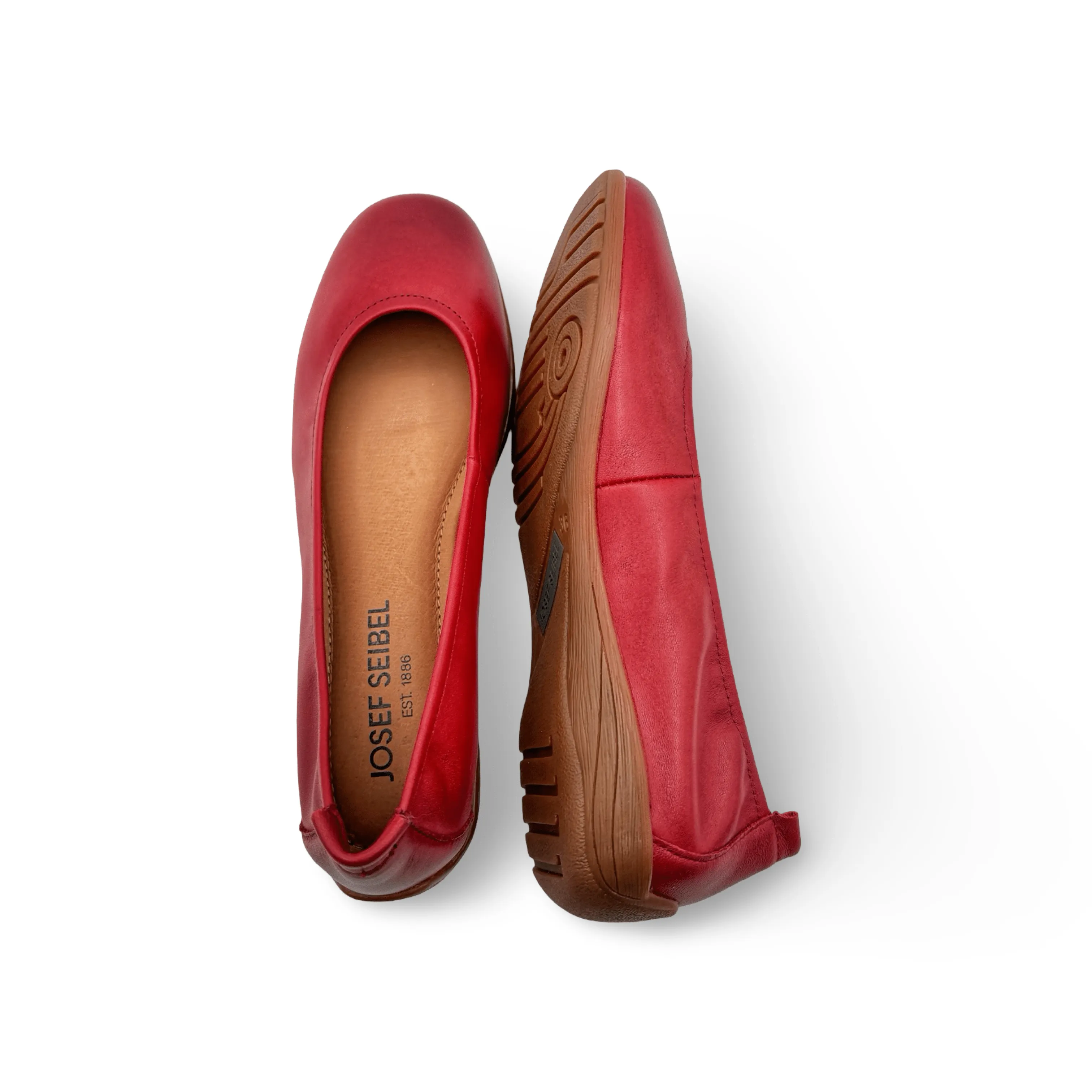 Fenja Red Leather Flat