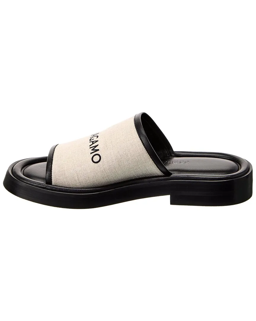 Ferragamo Canvas & Leather Slide