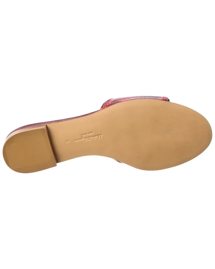 Ferragamo Gancini Leather Sandal