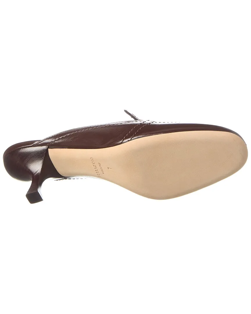 Ferragamo New Vara Croc-Embossed Leather Mule