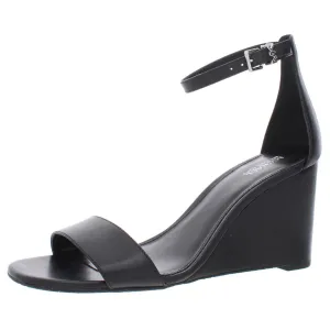 Fiona Womens Stacked Ankle Strap Wedge Sandals