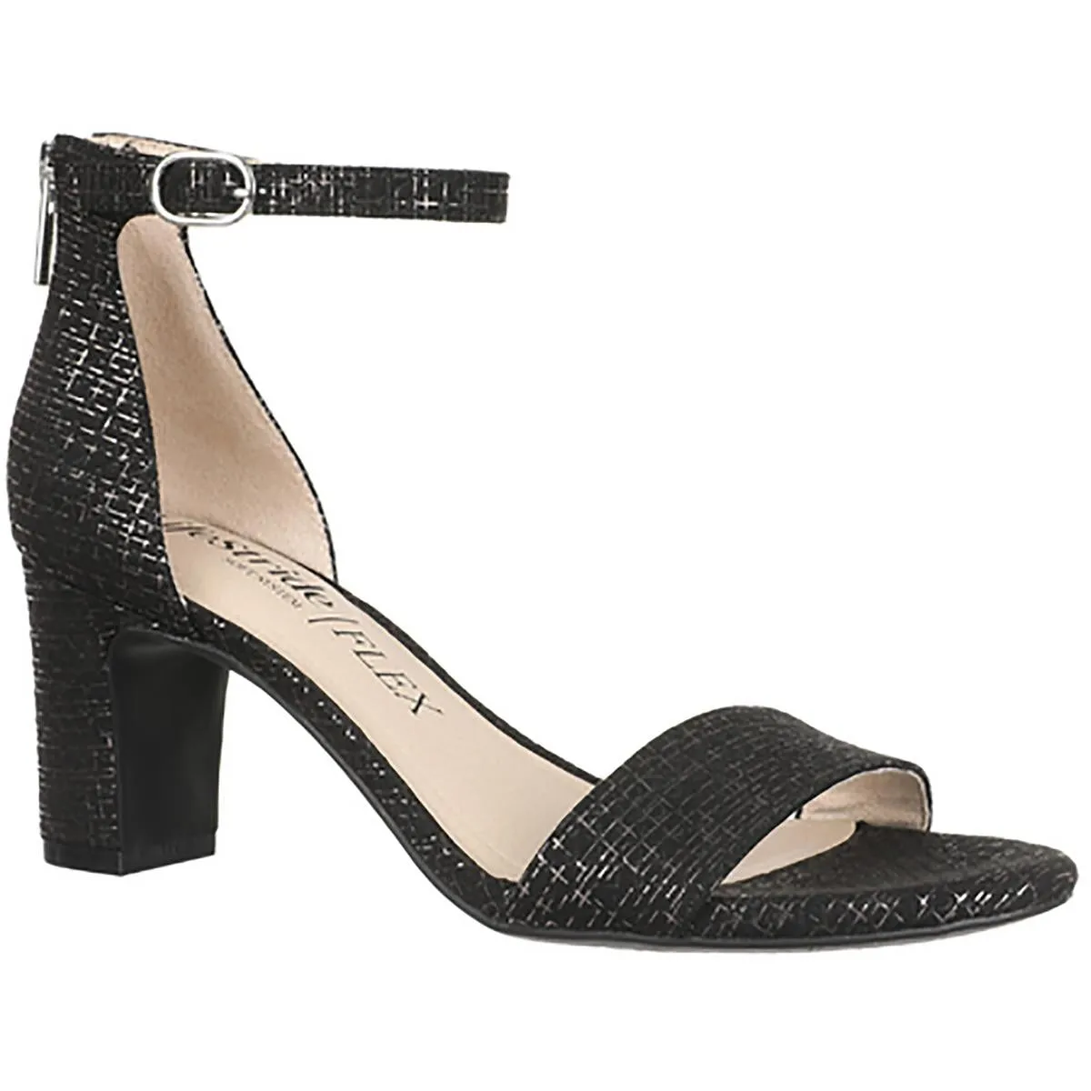 Florence Womens Pebbled Faux Leather Ankle Strap