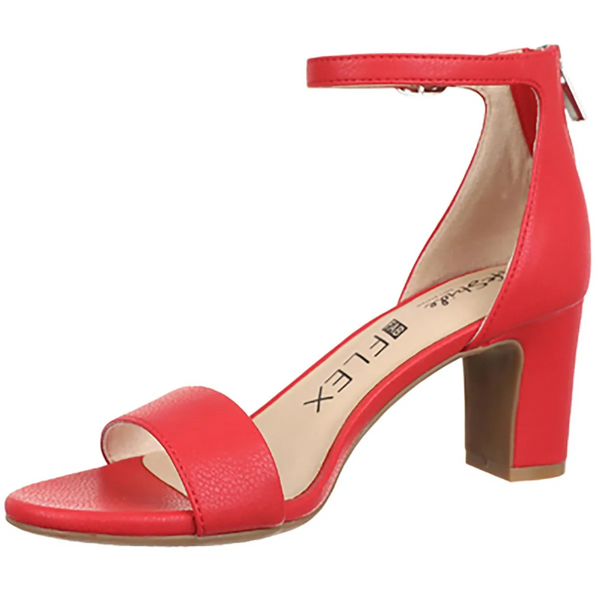 Florence Womens Pebbled Faux Leather Ankle Strap