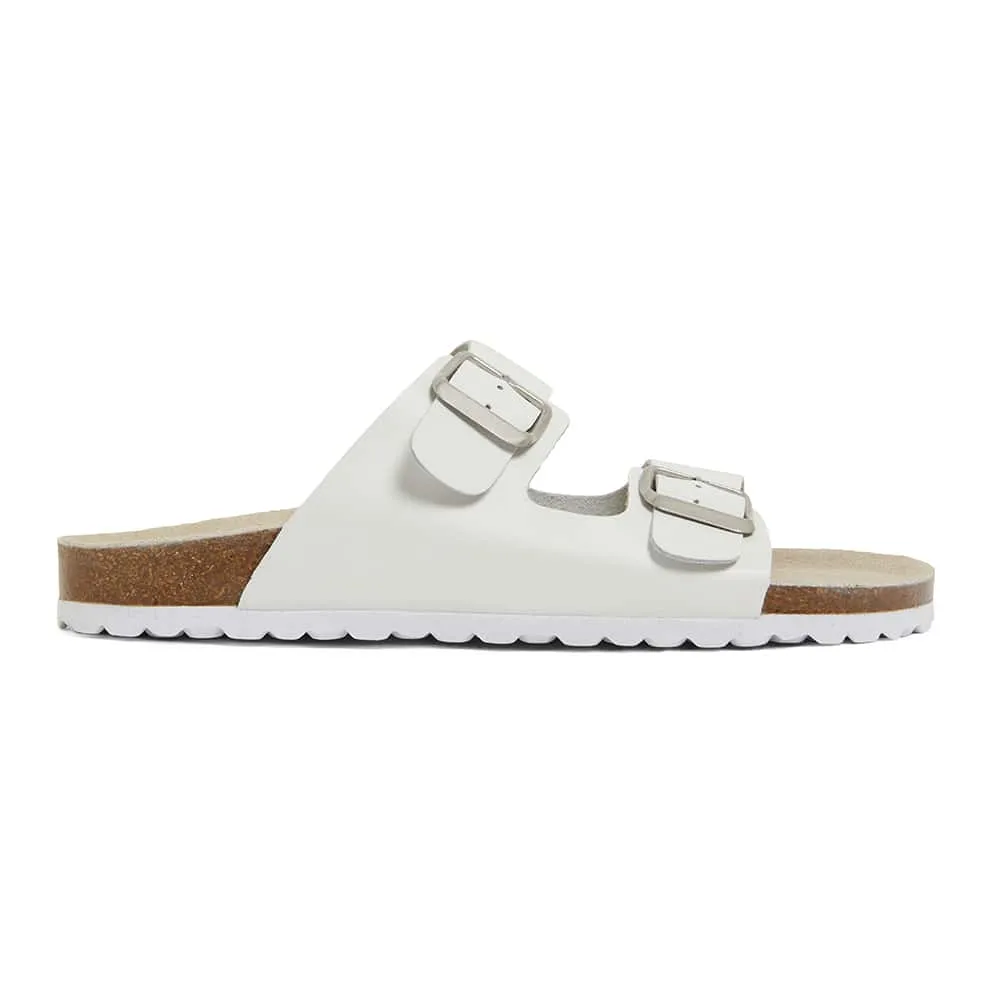 Florida Slide in White Leather