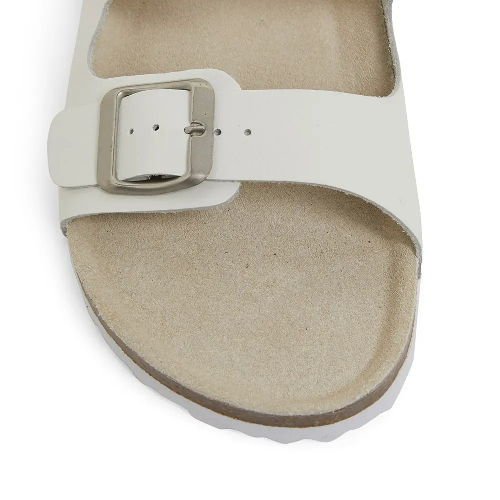Florida Slide in White Leather