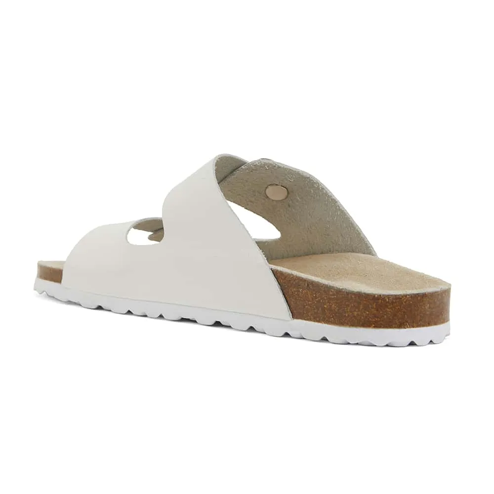 Florida Slide in White Leather