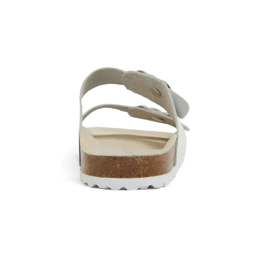 Florida Slide in White Leather