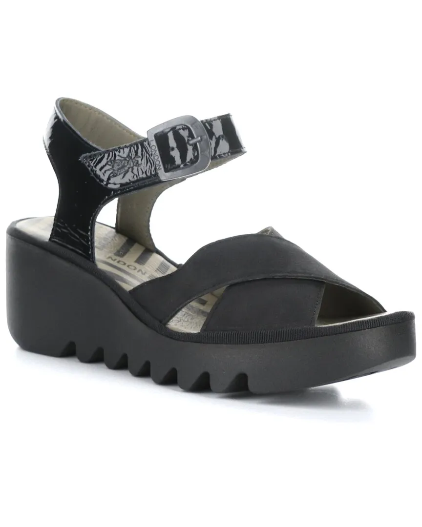 FLY London Bace Suede & Patent Sandal