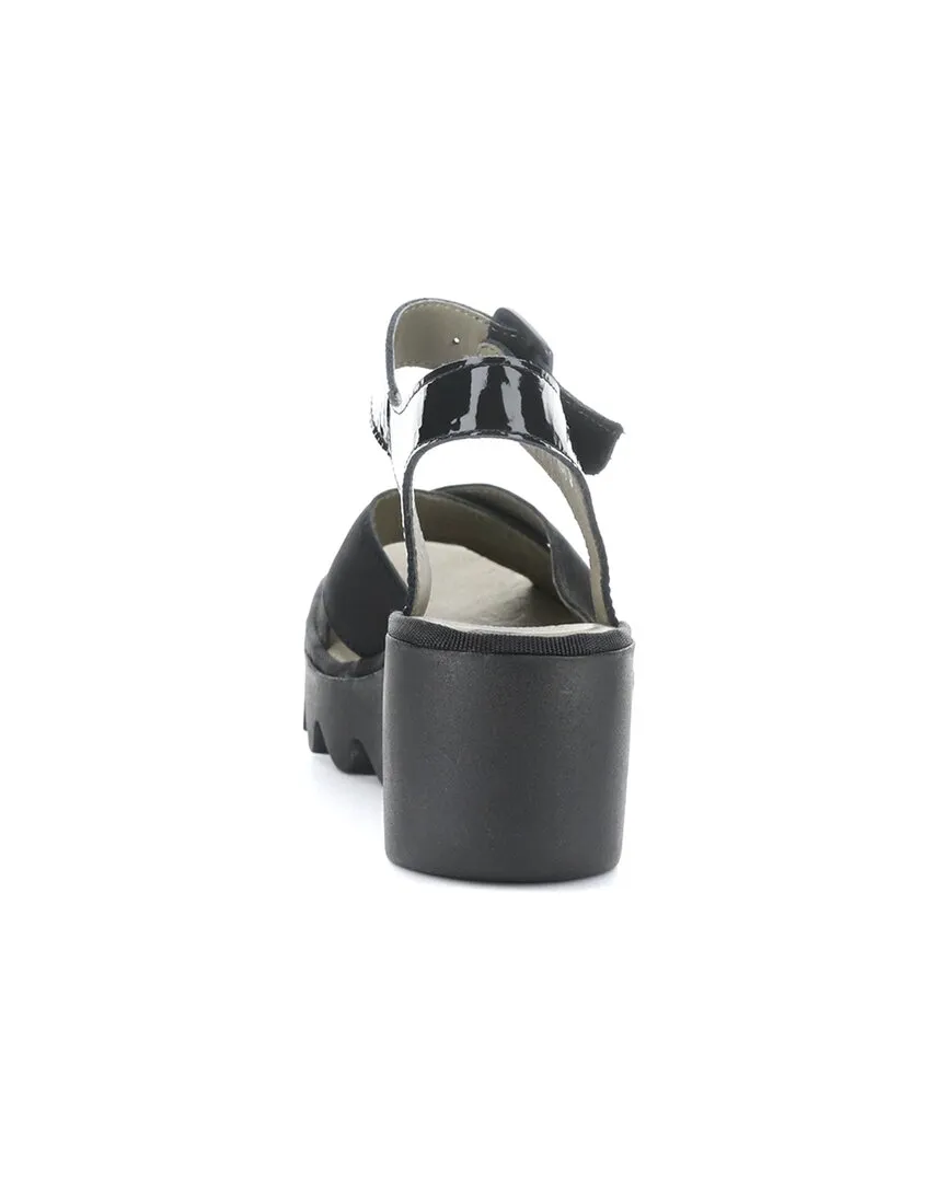 FLY London Bace Suede & Patent Sandal