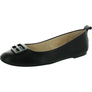 Fontana Womens Buckle Leather Ballet Flats