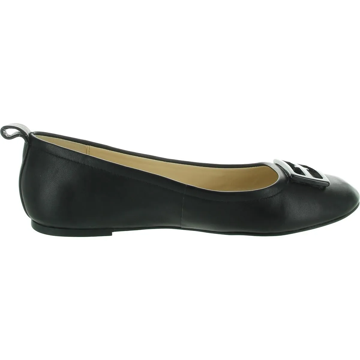 Fontana Womens Buckle Leather Ballet Flats