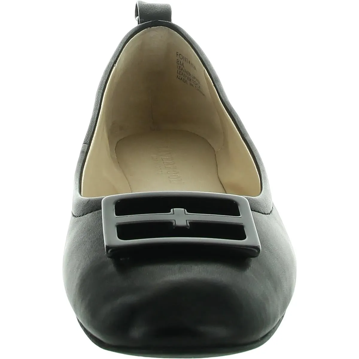 Fontana Womens Buckle Leather Ballet Flats