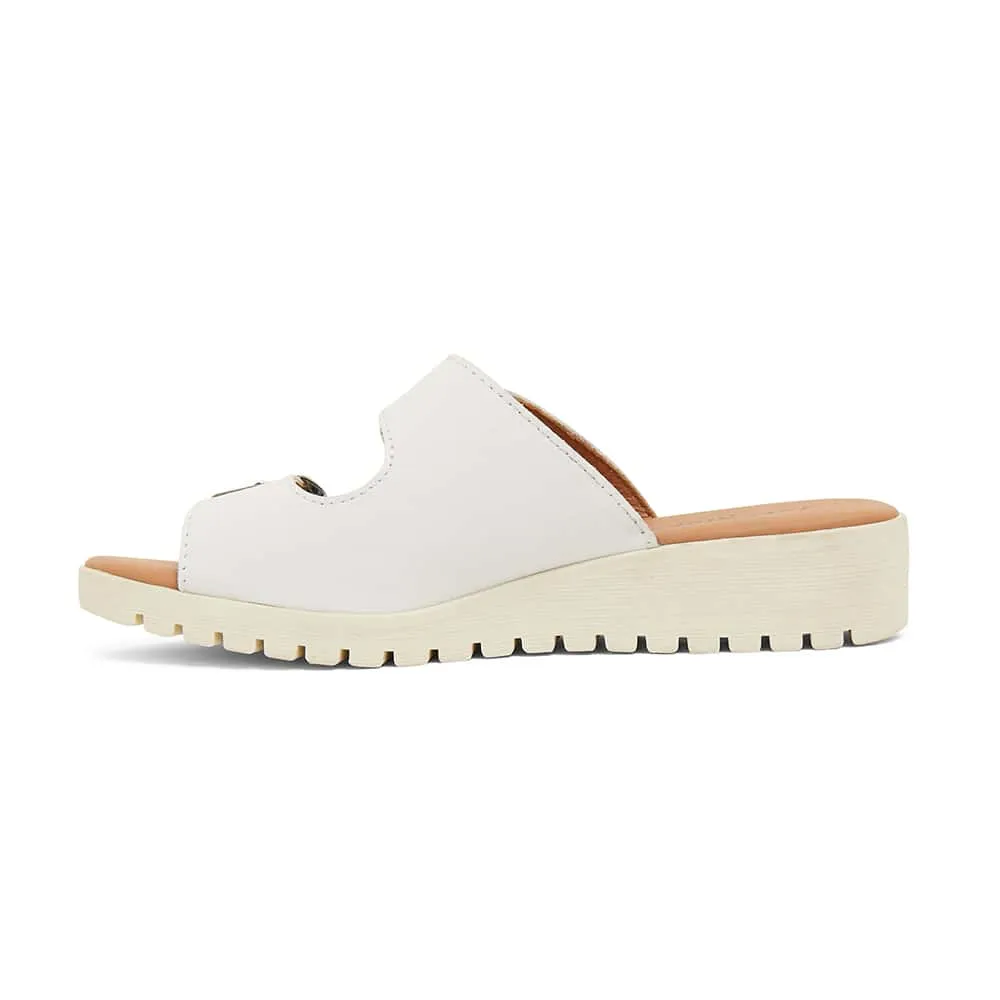 Gadget Slide in White Leather