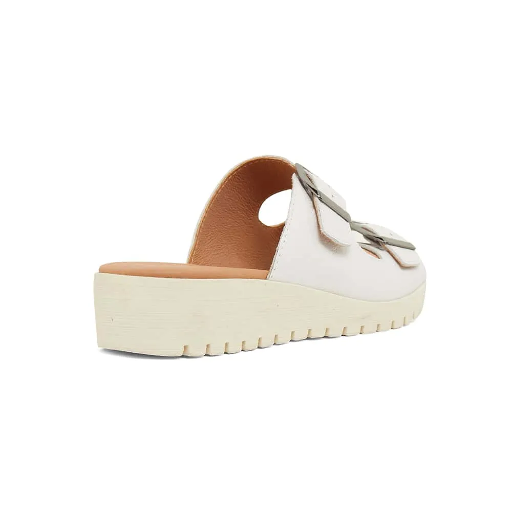 Gadget Slide in White Leather