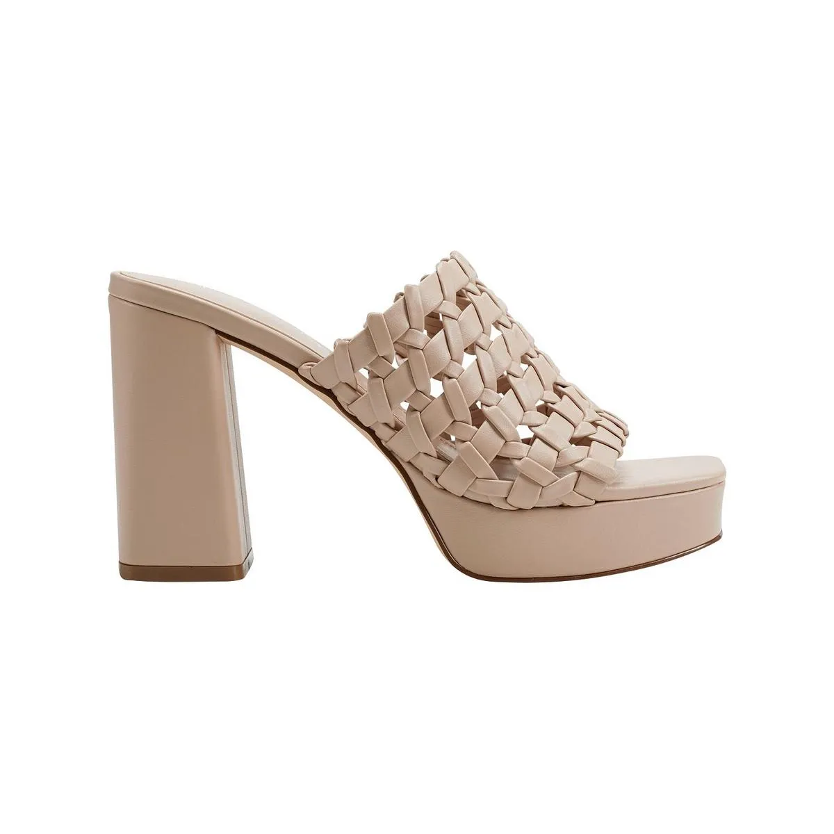 Gervasi Womens Faux Leather Square Toe Platform Sandals