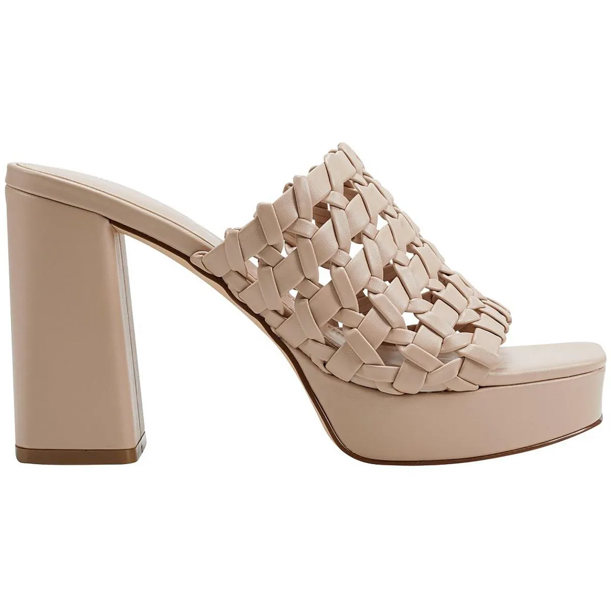 Gervasi Womens Faux Leather Square Toe Platform Sandals