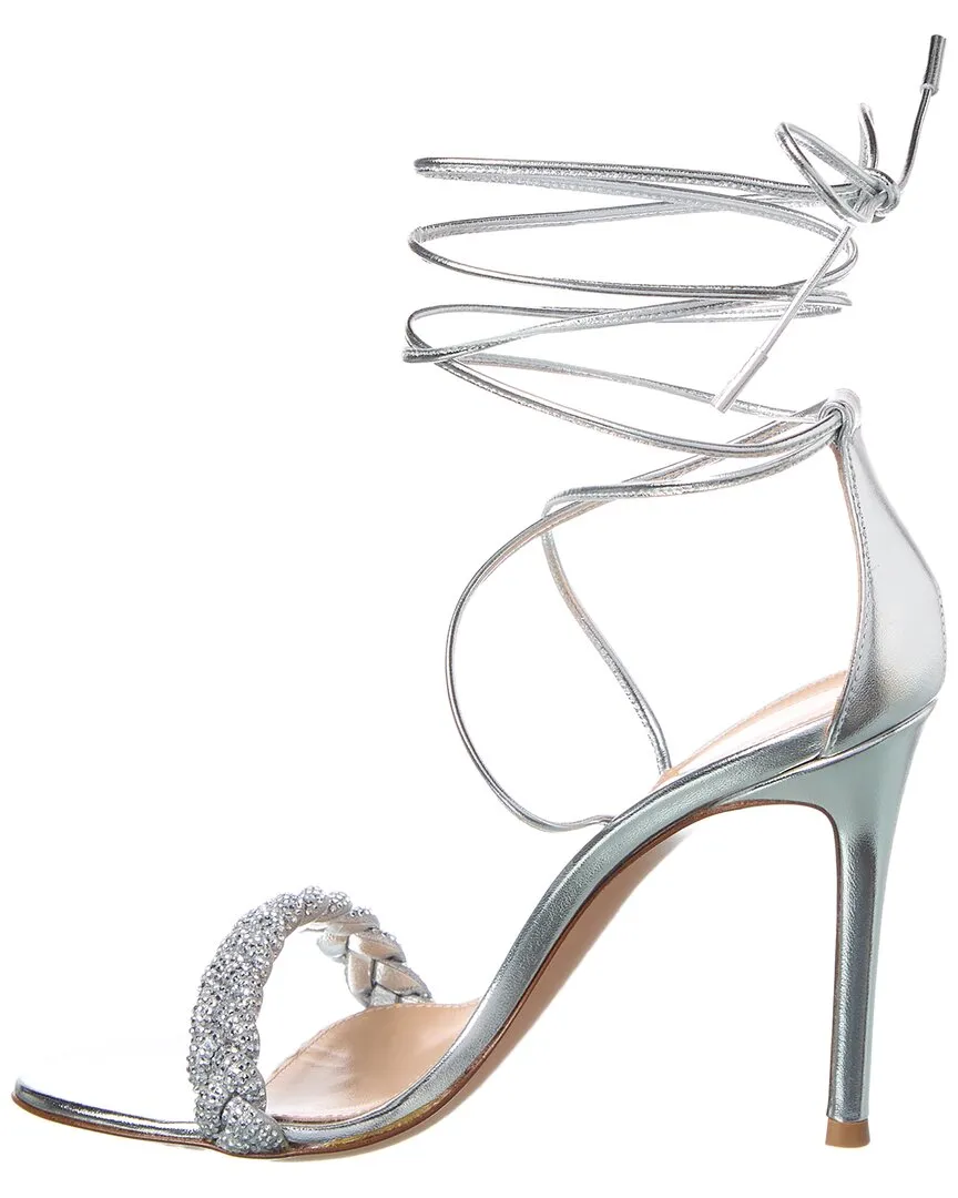 Gianvito Rossi Crystal Leomi Leather Sandal