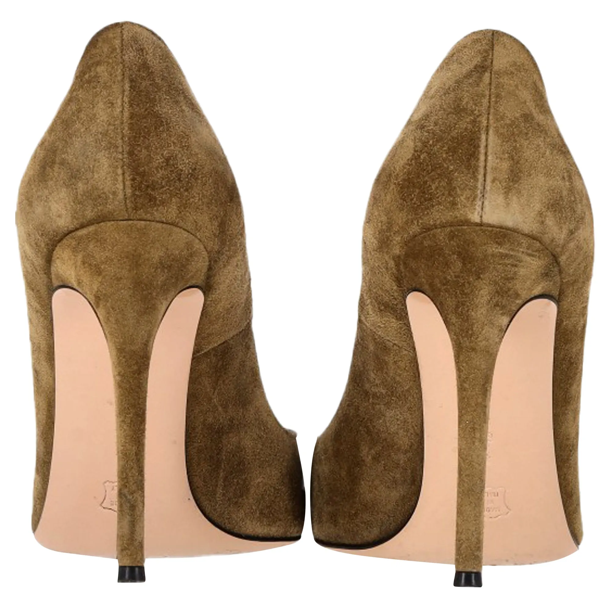 Gianvito Rossi Pointed Pumps in Olive Suede