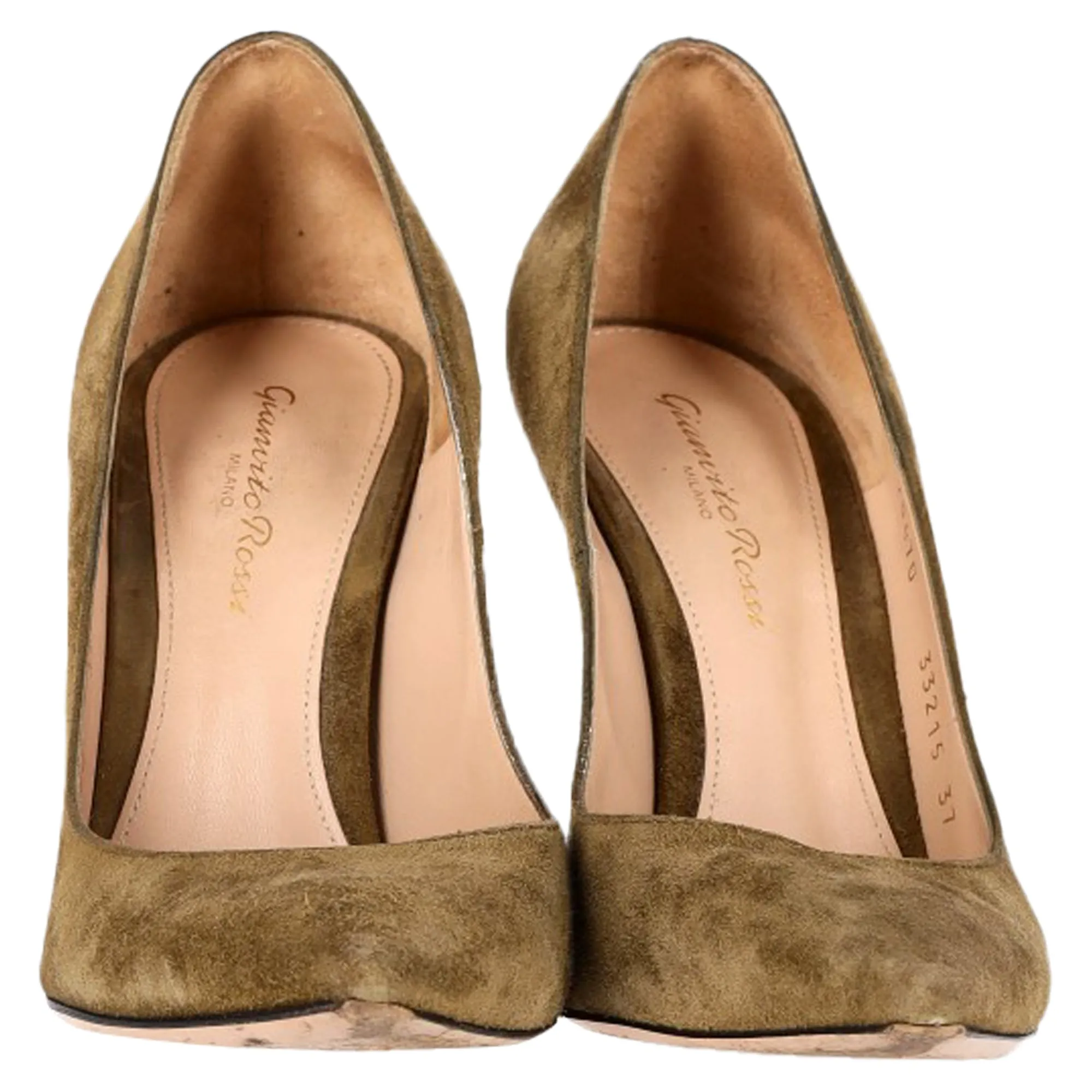 Gianvito Rossi Pointed Pumps in Olive Suede