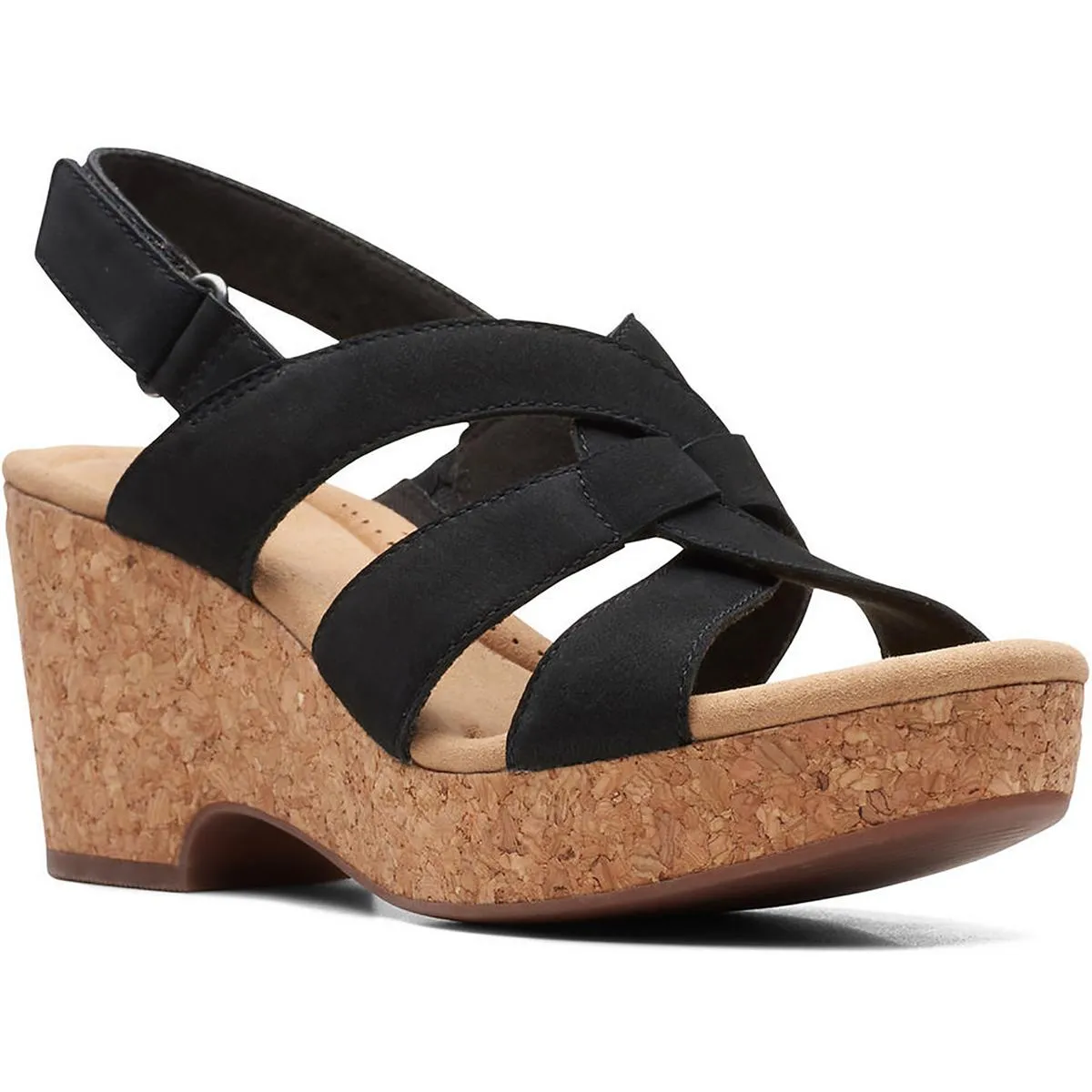 Giselle Beach Womens Open Toe Slip On Wedge Sandals