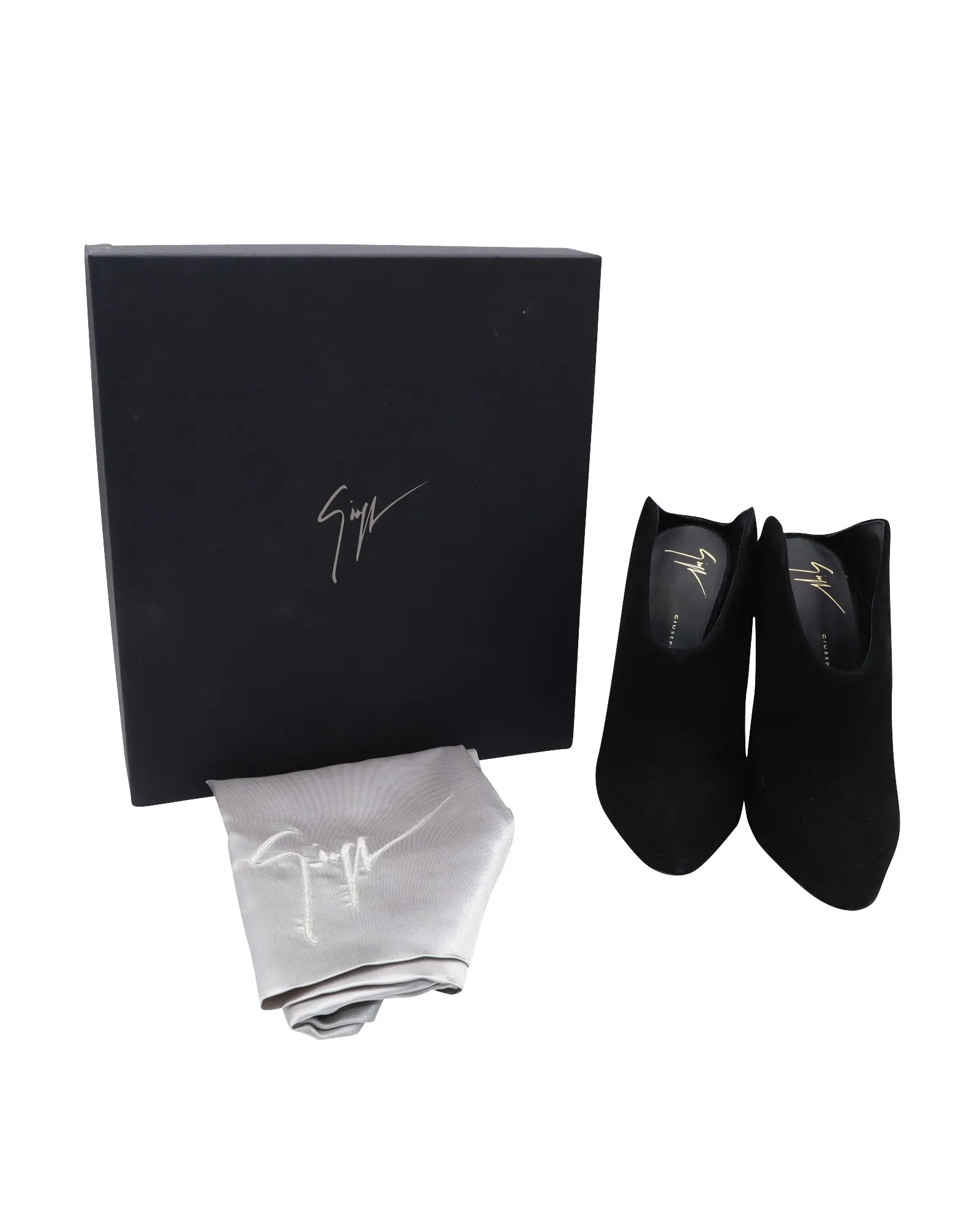 Giuseppe Zanotti Olinda Pointed Toe Mules in Black Suede