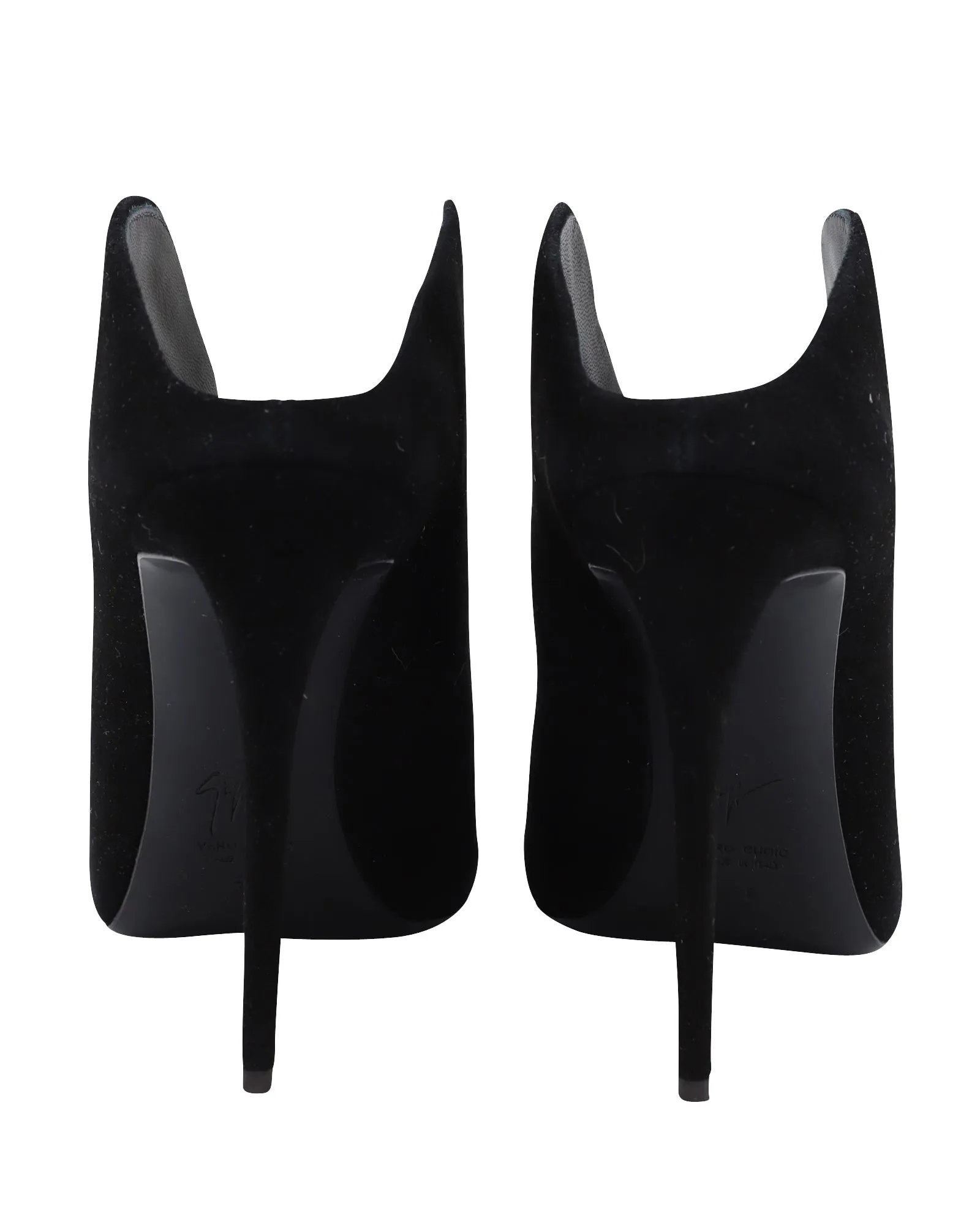 Giuseppe Zanotti Olinda Pointed Toe Mules in Black Suede