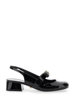 Glossy Black Slingback Shoes