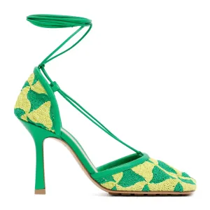 Green Ad Yellow Stretch Sandals